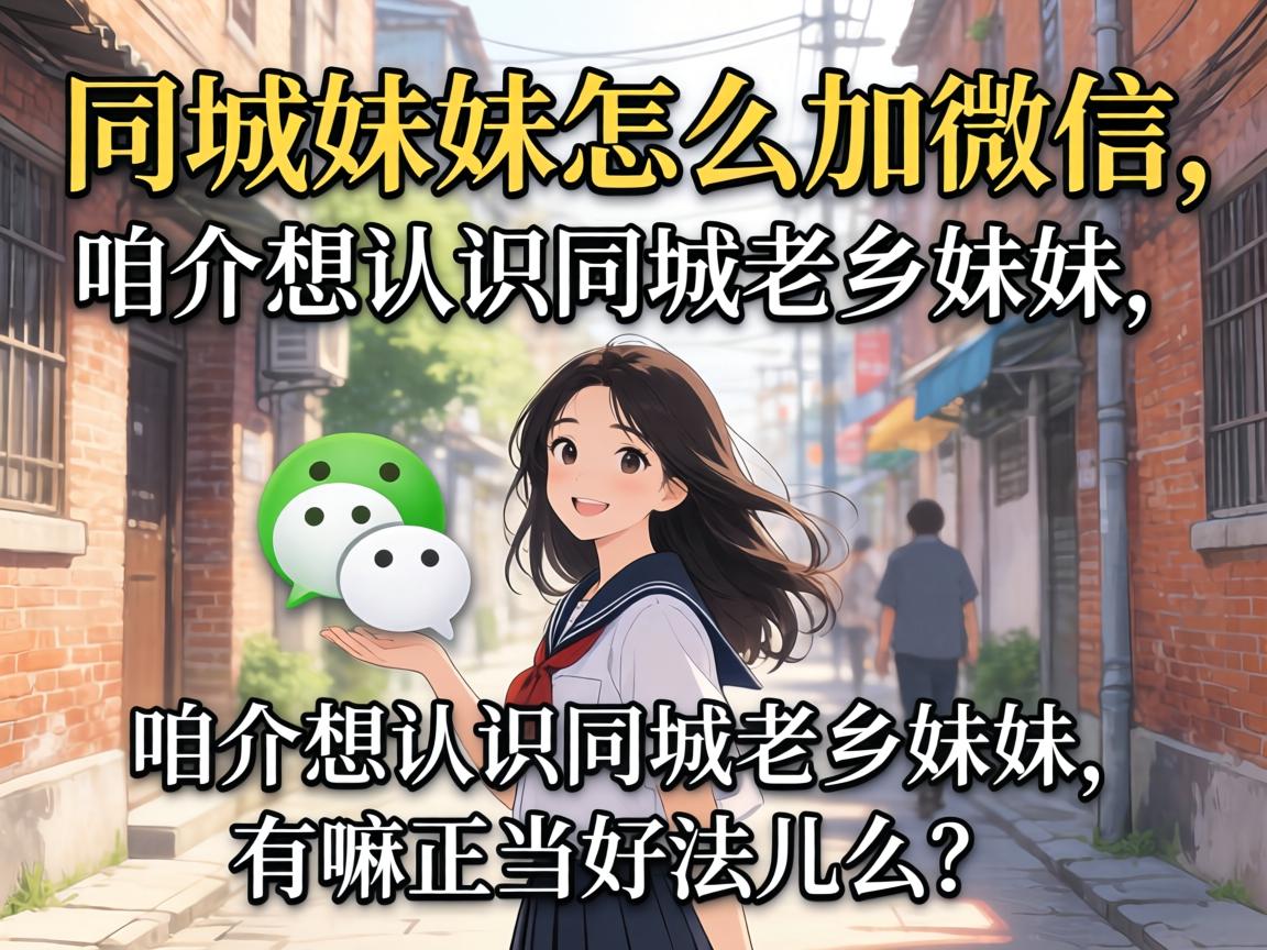 同城妹妹怎么加微信,咱介想认识同城老乡妹妹,有嘛正当好法儿么?