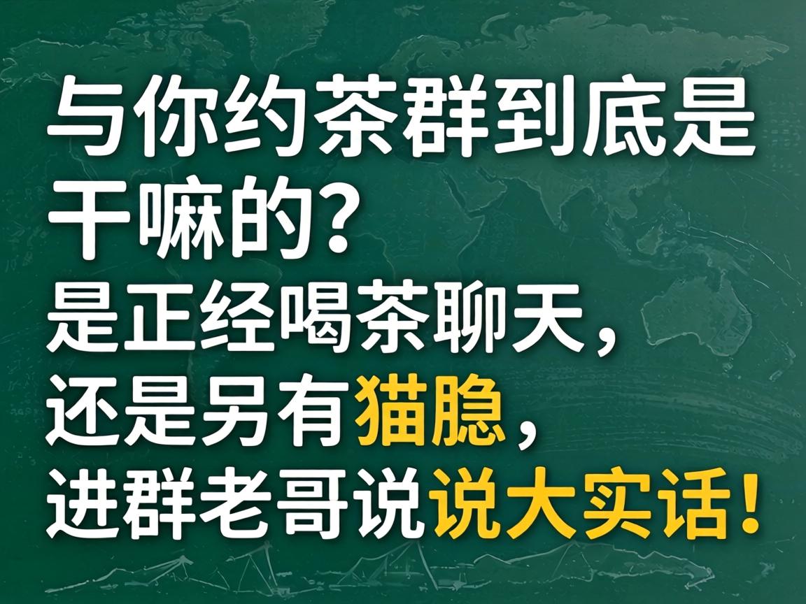 与你约茶群到底是干嘛的?是正经喝茶聊天,还是另有猫腻?进群老哥说说大实话!