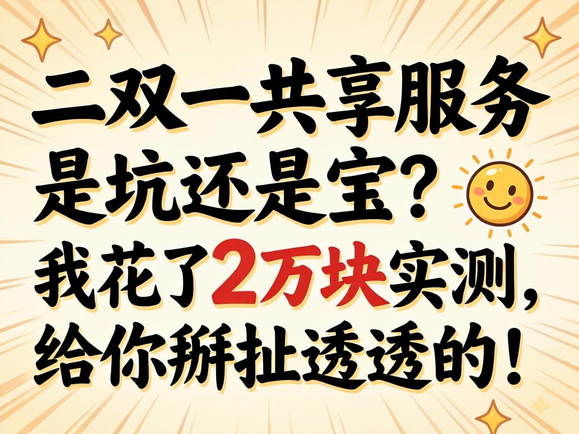 二对一共享服务是坑还是宝?我花了2万块实测,给你掰扯透透的!