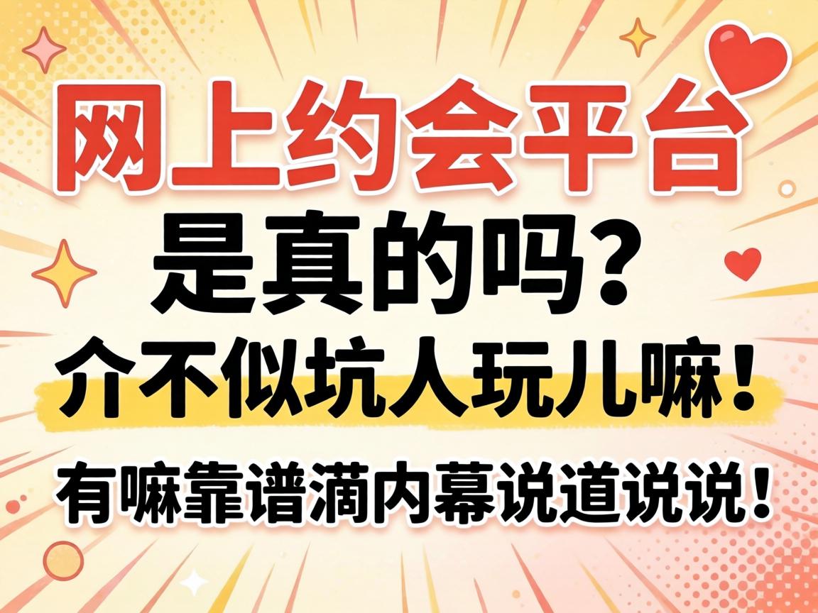 网上约会平台是真的吗?介不似坑人玩儿嘛!有嘛靠谱滴内幕说道说道?