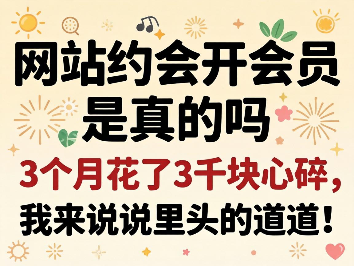 网站约会开会员是真的吗,3个月花了3千块心碎,我来说说里头的道道?