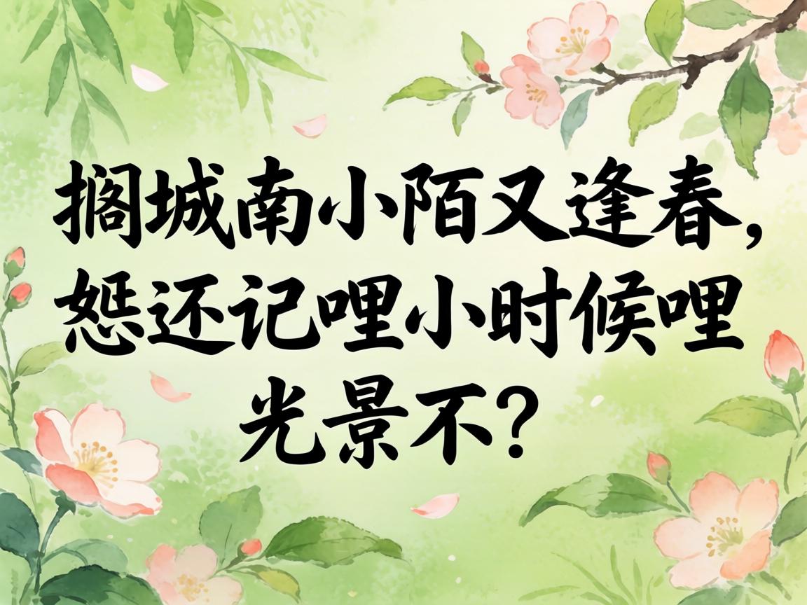 搁城南小陌又逢春,恁还记哩小时候哩光景不?