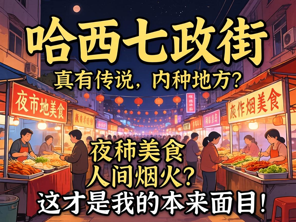 哈西七政街真有传说的内种地方?夜市美食、人间烟火,这才是它的本来面目!