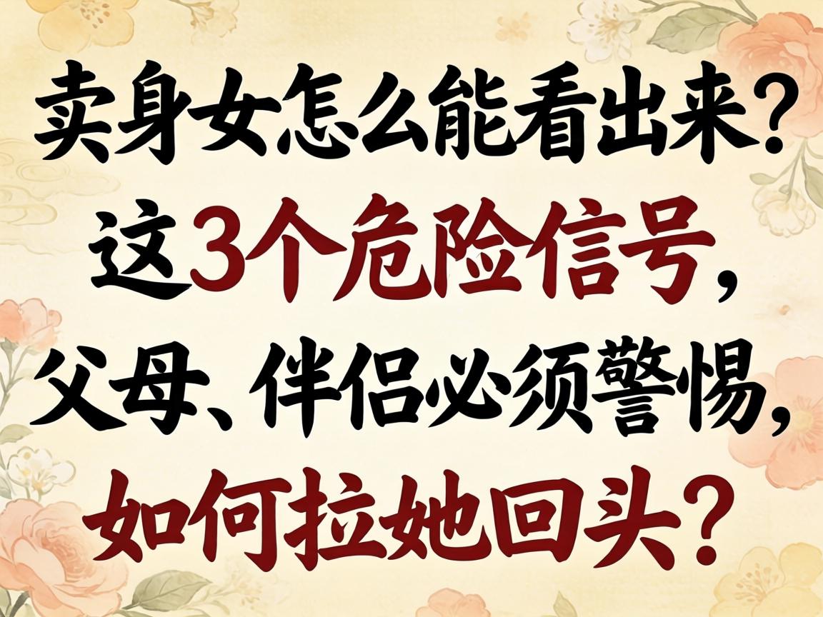 卖身女怎么能看出来?这3个危险信号,父母、伴侣必须警惕,如何拉她回头?