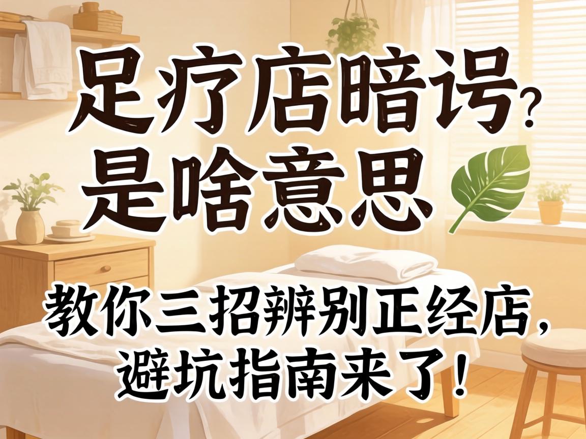 足疗店暗号是啥意思?教你三招辨别正经店,避坑指南来了!