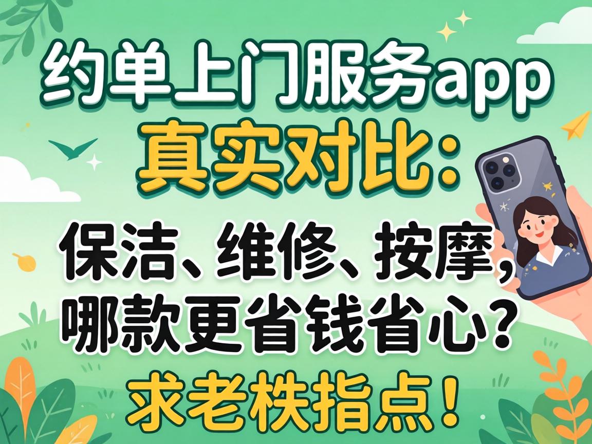约单上门服务app真实对比:保洁、维修、按摩,哪款更省钱省心?求老铁指点!