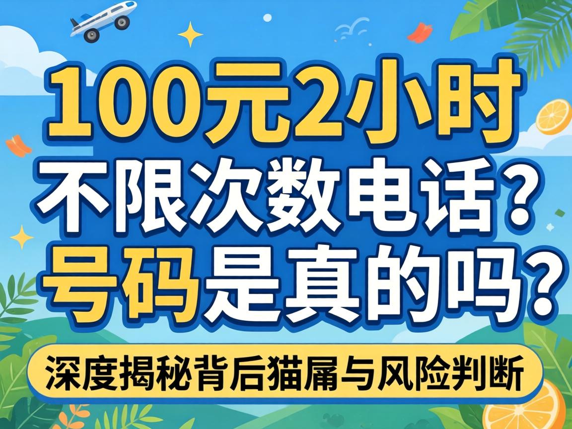 100元2小时不限次数电话号码是真的吗?深度揭秘背后猫腻与风险