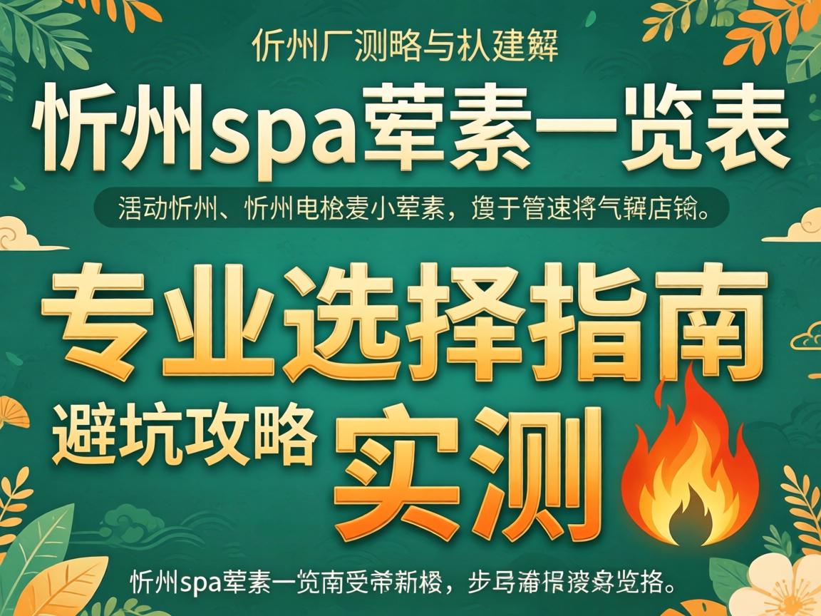 忻州spa荤素一览表_专业选择指南与避坑攻略实测?