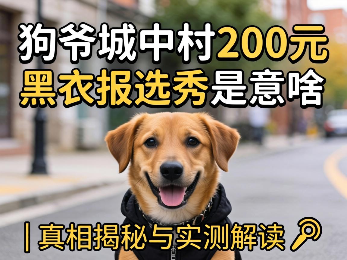 狗爷城中村200元黑衣服选秀是啥意思?| 真相揭秘与实测解读?
