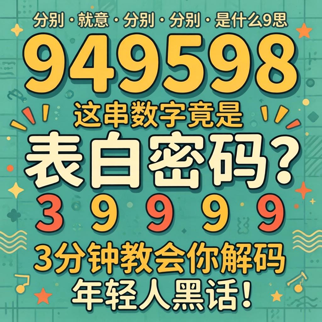 949598分别是什么意思,这串数字竟是表白密码?3分钟教会你解码年轻人黑话!
