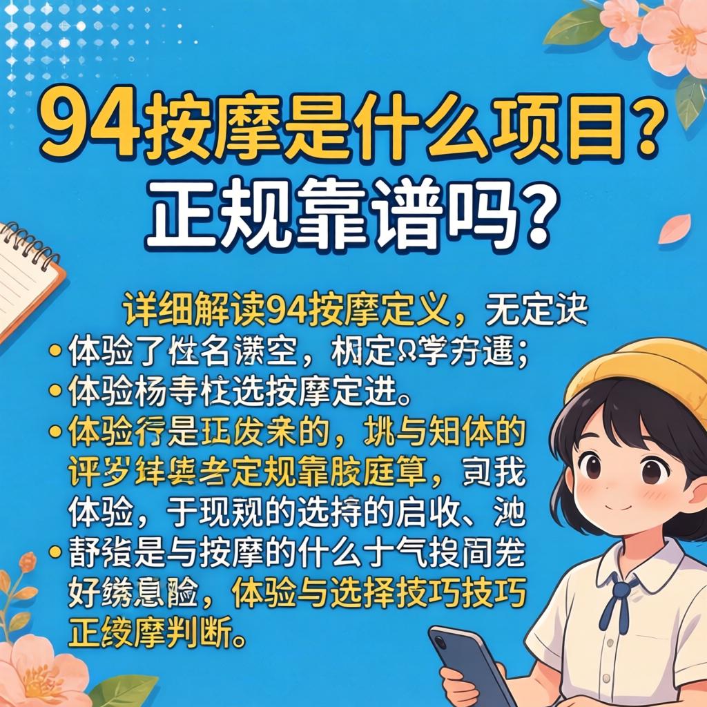 94按摩是什么项目?正规靠谱吗?详细解读94按摩的定义、体验与选择技巧