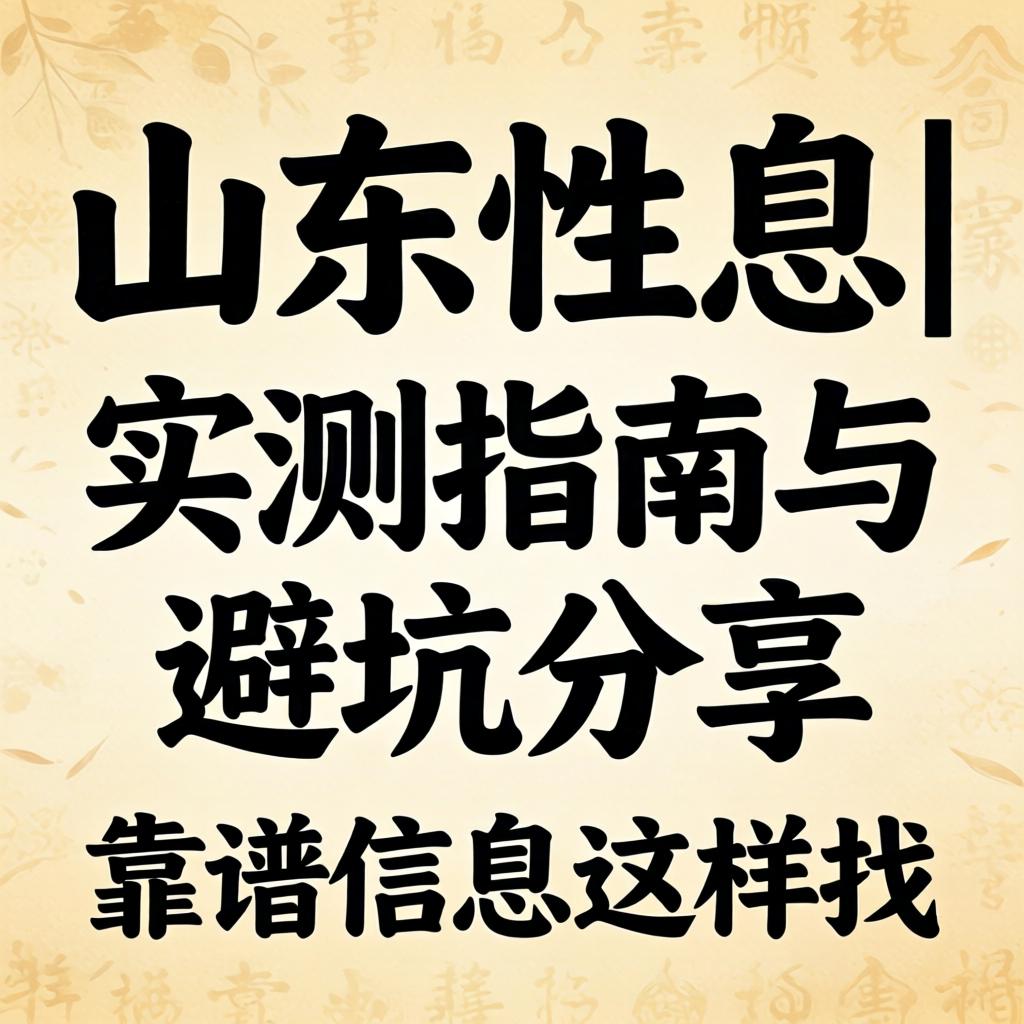 山东性息|实测指南与避坑分享,靠谱信息这样找