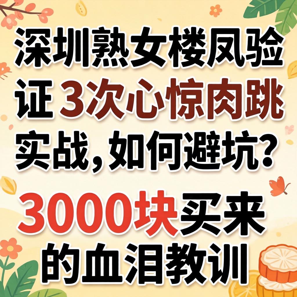 深圳熟女楼凤验证:3次心惊肉跳的实战,如何避坑?3000块买来的血泪教训